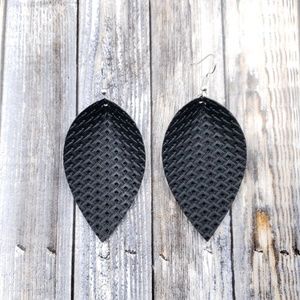 Black Trax Design Faux Leather Earrings!